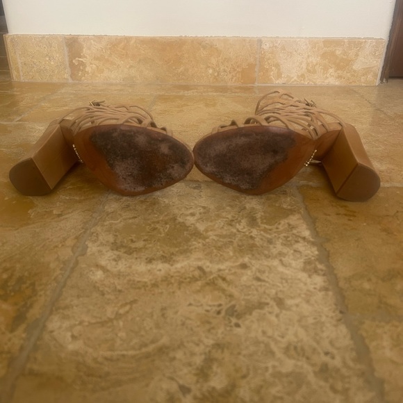 SCHUTZ Caged Block Heel Jaden Light Wood/Tan - Picture 7 of 11